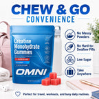 Creatine Gummies for Women, 1g Per Gummy, Low Sugar Watermelon Creatine Monohydrate Gummies, Performance, Workout Support
