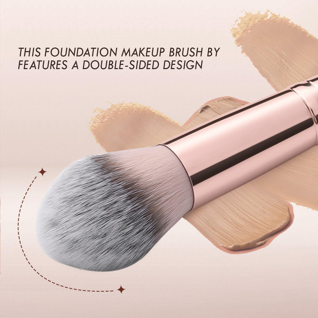 Buy now KINGMAS Foundation Makeup Brush, Double-ended Angled/Round Top Contour Brush for Beauty Blending Liquid Powder, Concealer Cream Cosmetics Blush Makeup Brush (Brown) at indiglob india