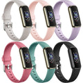 Buy now Maledan 6 Pack Bands Compatible with Fitbit Luxe Bands for Women Men, Soft Silicone Adjustable Waterproof Sport Band Replacement Strap Accessories Wristbands for Luxe Fitness Tracker Default at indiglob india