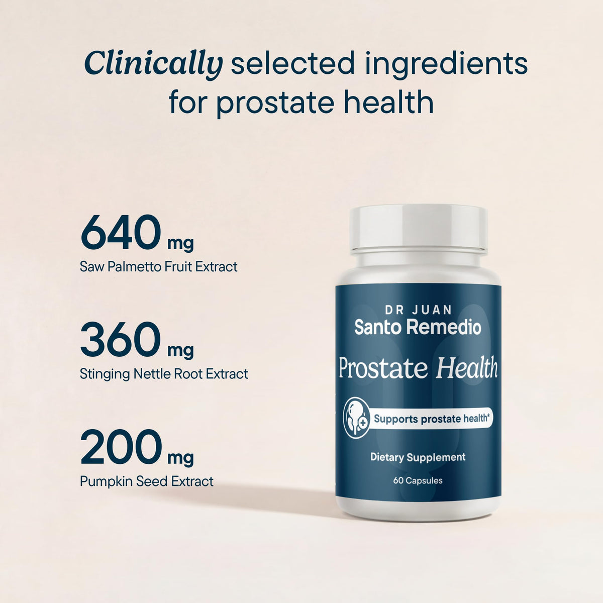 Santo Remedio Prostate Health Supplement for Men, 60 Capsules