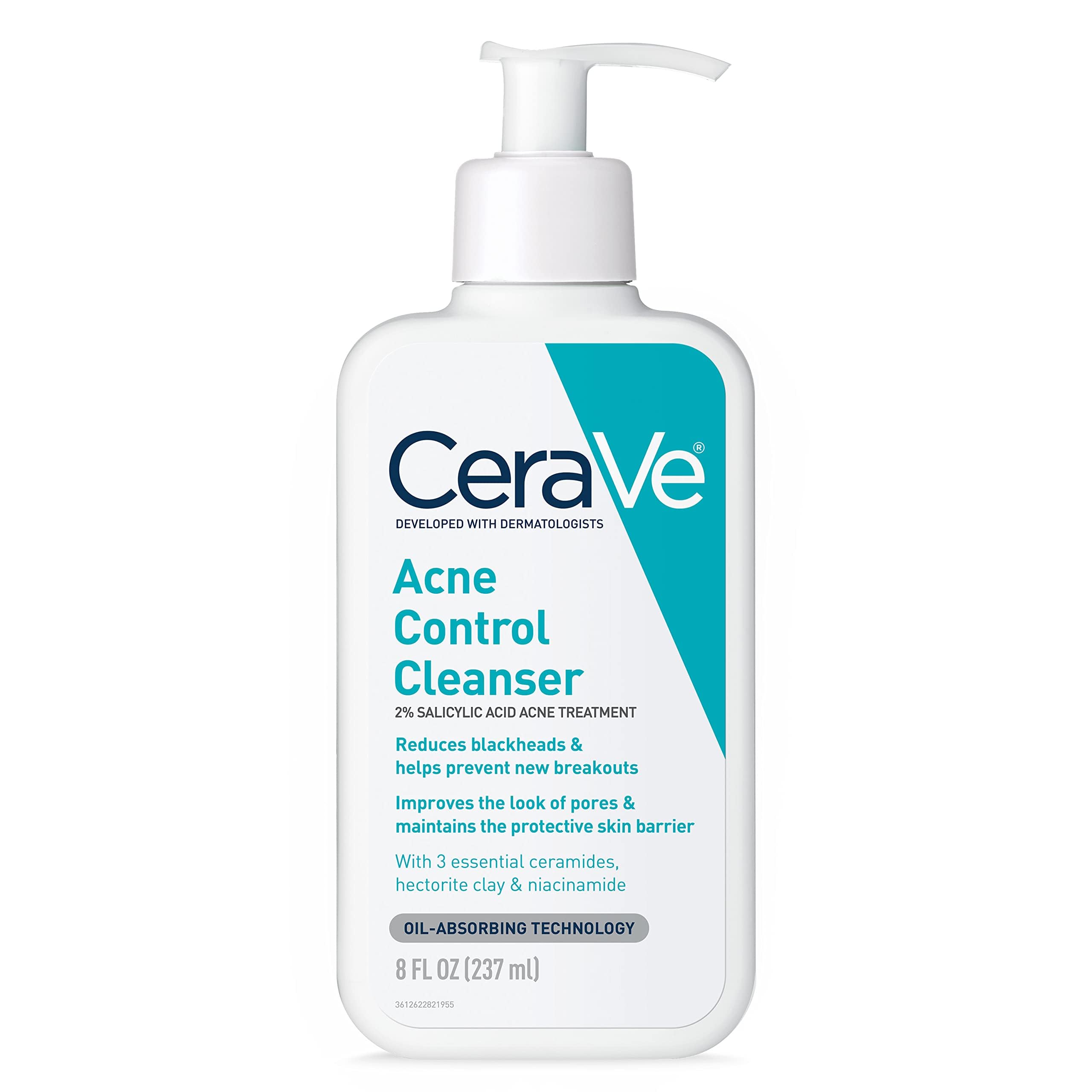Buy now CeraVe Acne Treatment Face Wash, Salicylic Acid Cleanser with Purifying Clay, Niacinamide, and Ceramides, Pore Control and Blackhead Remover, 8 Ounce at indiglob india