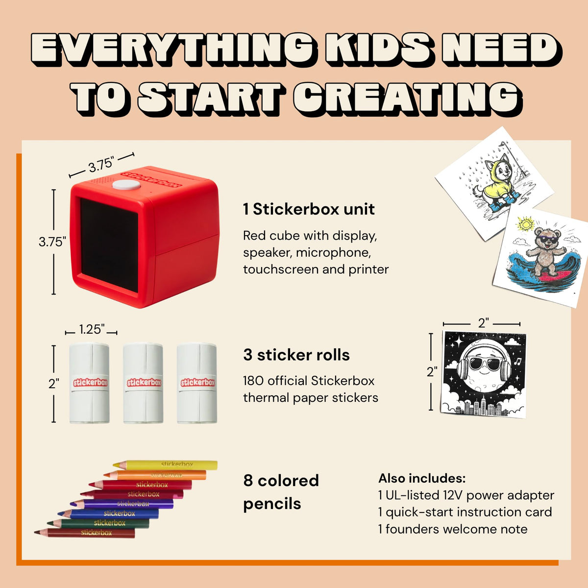 Stickerbox AI Voice-Powered Mini Sticker Maker for Kids