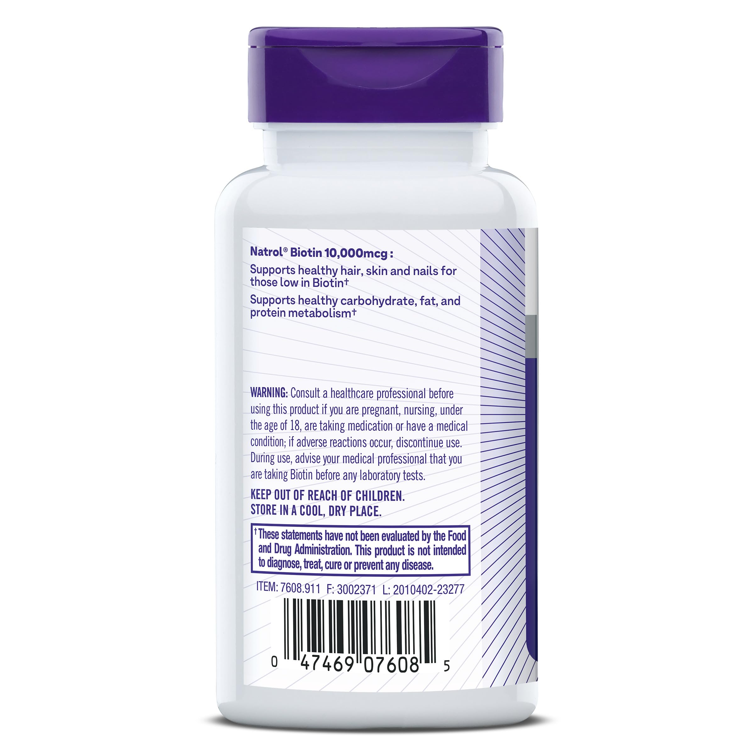 Natrol Biotin 10000mcg, for Healthy Hair, Skin & Nails, 200 Tablets | Support Healthy Hair, Skin and Nails for Those Low in Biotin, Support Healthy Carbohydrate, Fat & Protein Metabolism