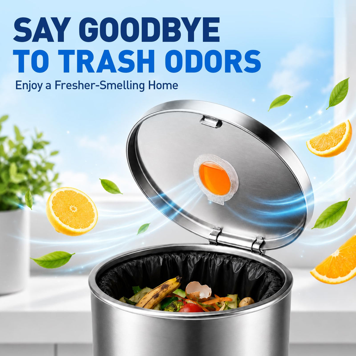 18 Pack Trash Can Deodorizer, Stick-On Air Freshener, 3 Fresh Scents