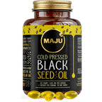 Maju Superfoods Black Seed Oil Capsules - Cold Pressed, 3X Thymoquinone, 100% Turkish Black Cumin Nigella Sativa Seed Oil, Liquid Pure Blackseed 60 Count, 500mg per Capsule
