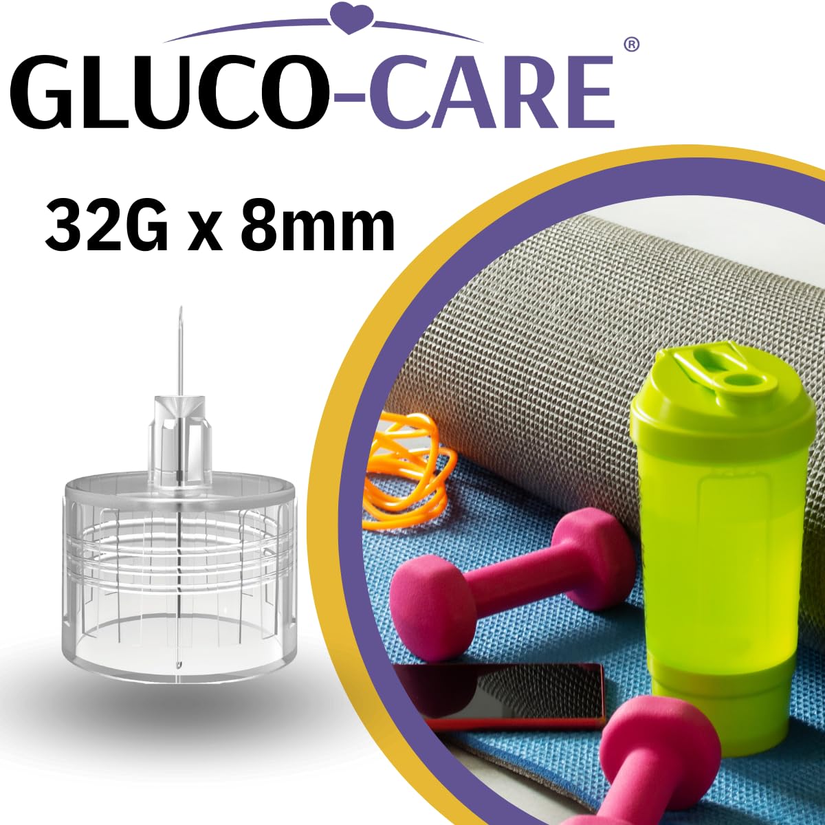 GLUCO-CARE Pen Tips, 32G x 8mm, Ultra-Fine, Twist-On Design, 100 Count