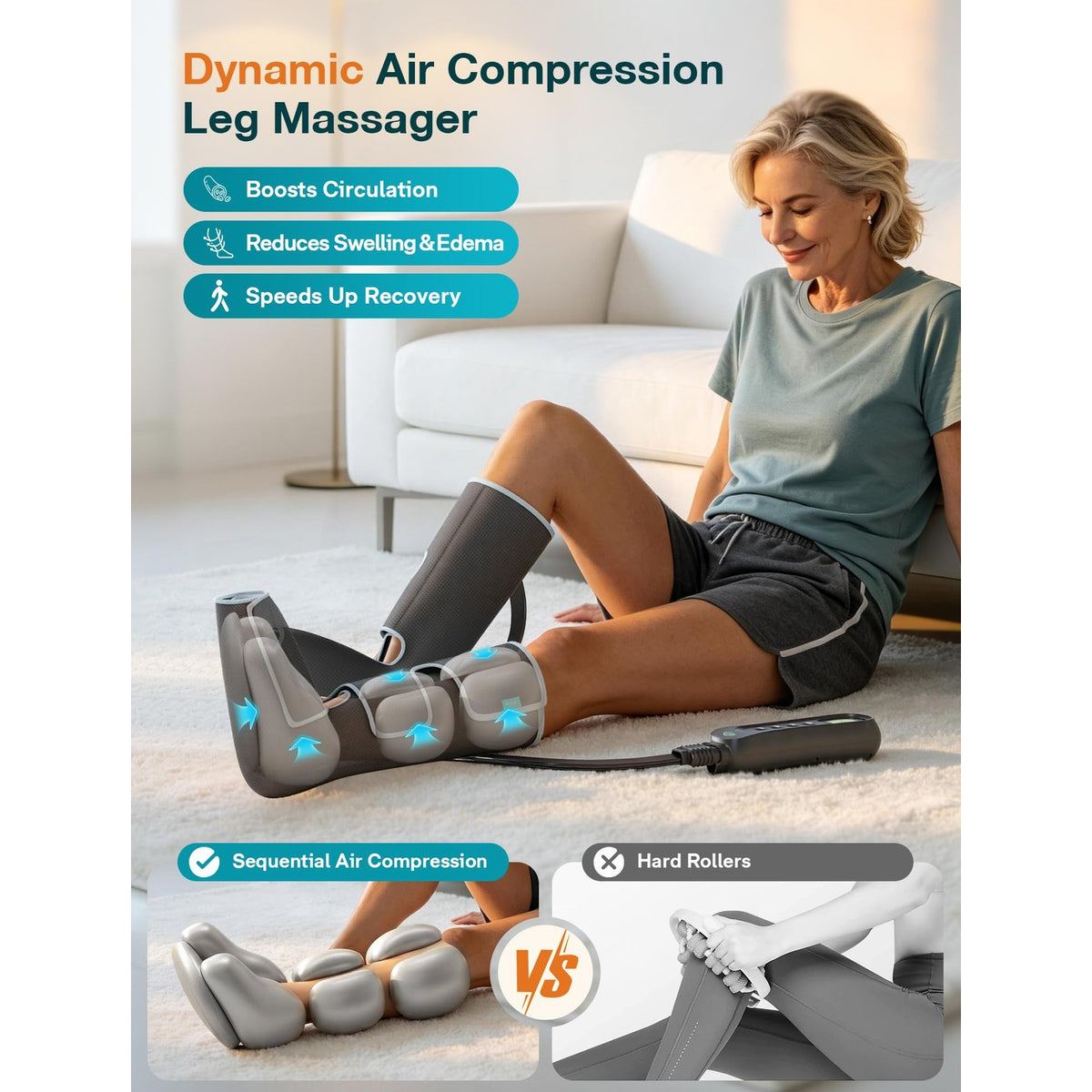 ALLJOY Leg Massager for Circulation and Pain Relief FSA,Gifts for Men Women