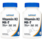 Nutricost Vitamin K2 MK-7 100 mcg, 240 Softgels, Gluten Free, GMO-Free | MK7