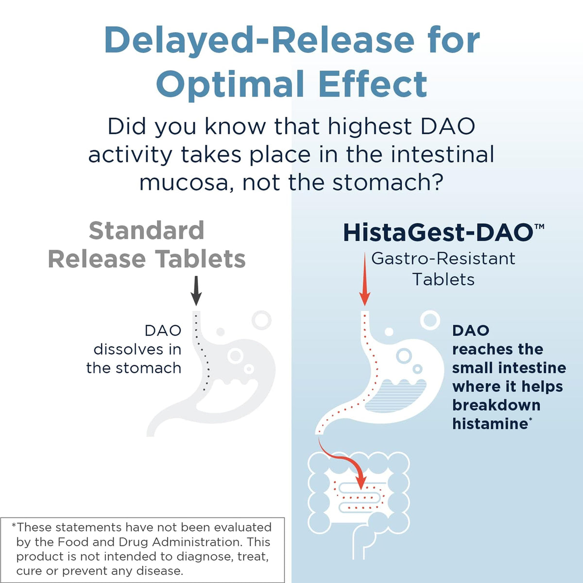 Designs for Health HistaGest-DAO - Diamine Oxidase DAO Enzyme to Support Digestion of Histamine-Containing Foods - 20,000 HDU DAO Diamine Oxidase Enzymes (60 Gastro-Resistant Tablets)