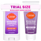 Lume Whole Body Deodorant - Cream + Solid Stick Mini Bundle 0.5oz Tangerine | 72 Hour Odor Control Aluminum Free Baking Soda Travel Trial Size Minis deodorant lotion women