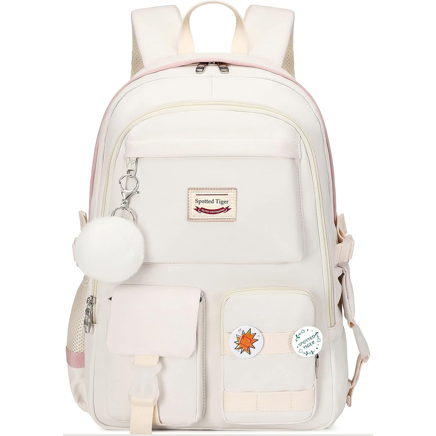 Buy now Spotted Tiger Girls Backpack Aesthetic Backpack for Teen Girl Cute School Bag Bookbag Anime School Backpacks for Girls (Black) White at indiglob india