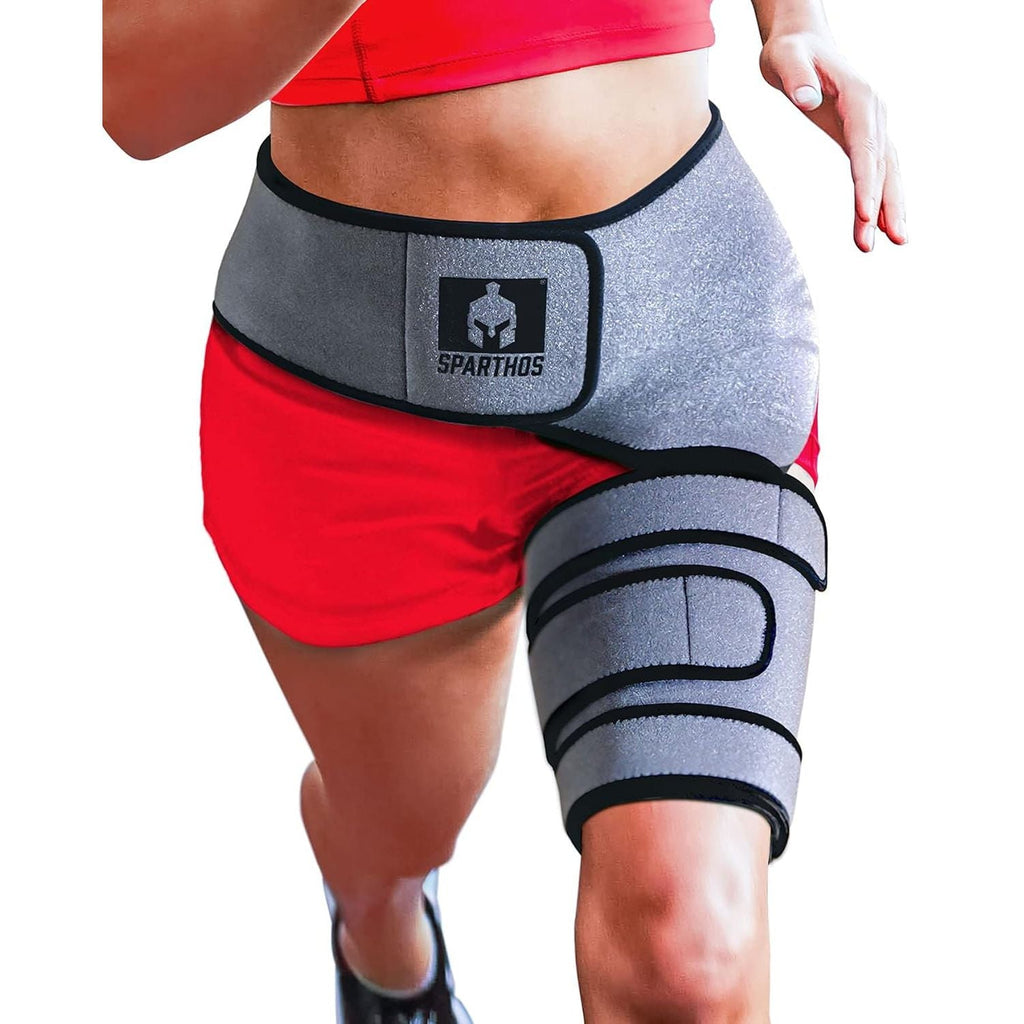 Buy now Sparthos Hip Brace - Sciatic Nerve Support Belt - Sciatica, SI Joint, Hamstring Pain Relief - Orthopedic Thigh Groin Compression Wrap - Flexor Strain Arthritis Siatic - For Men & Women (Right Leg) at indiglob india