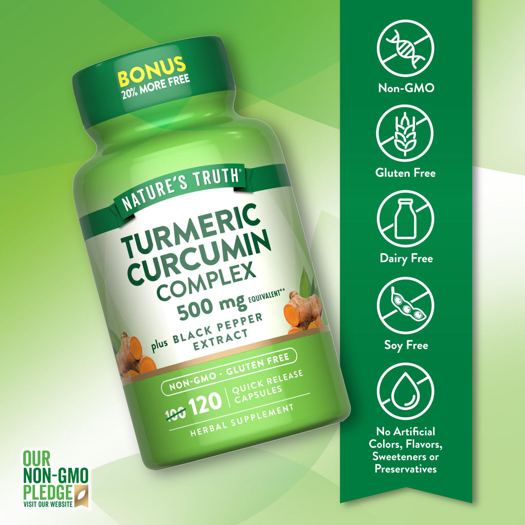 Nature's Truth Turmeric Curcumin | 120 Capsules | with Black Pepper Extract