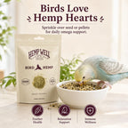 Hemp Well Organic Hemp Hearts –Reduces Feather Plucking, Promotes Relaxation, Immune Support, Organically Sourced, USA Grown, GMO Free – 1 Pound Bag