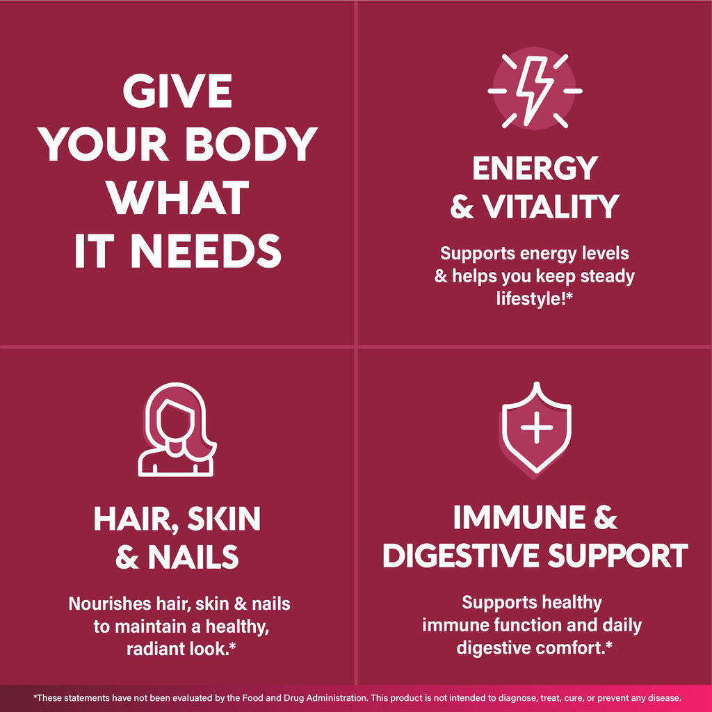 Multivitamin for Women 47in1 - B-Complex, Biotin, D3 & K2, Iron - 90 Caps | Womens Multivitamin - Whole Foods | Hair Growth Support | Digestion & Metabolism - Bioavailable & Gentle on Stomach - 1/Day