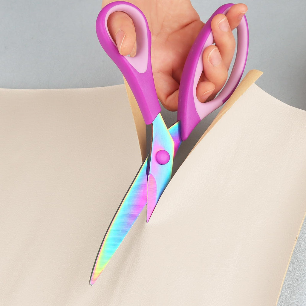 Fabric Scissors, Dressmaking with Titanium Plated Stainless Steel, Tailor Scissors for Cutting Fabrics and Leather, Set of 2