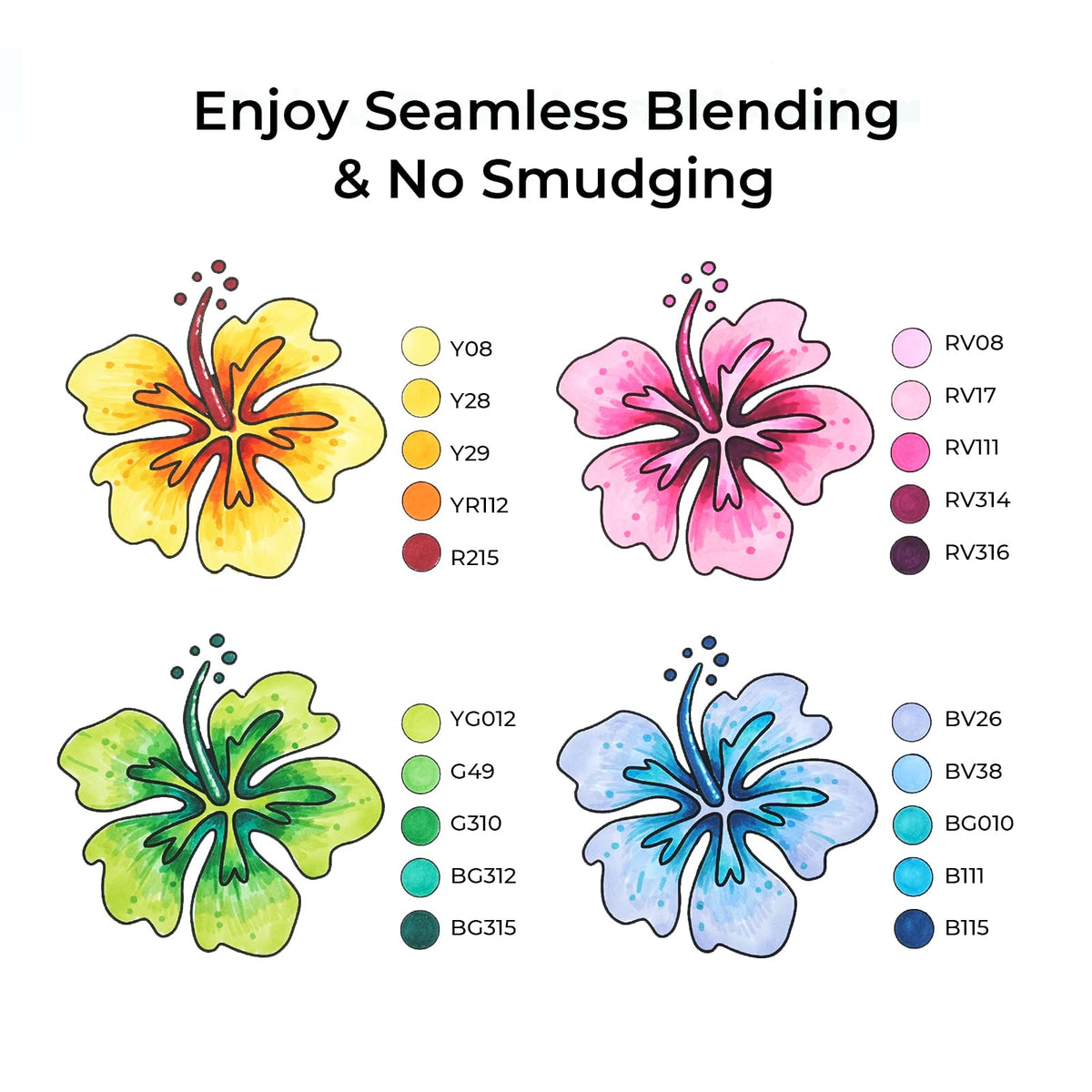 Ohuhu Alcohol Markers 40 Colors Chisel Fine AP Certified for Adult Coloring