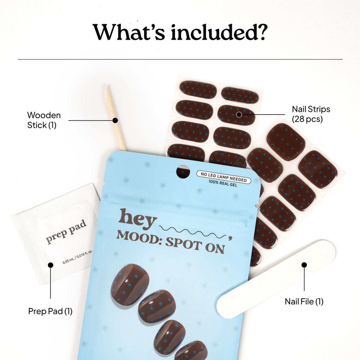 Heyhae Semi Cured Gel Nail Strips - Hey, Mood: Spot on