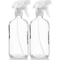 Large Clear Glass Spray Bottles, Empty, Refillable, Water, Fine Mist 16 oz