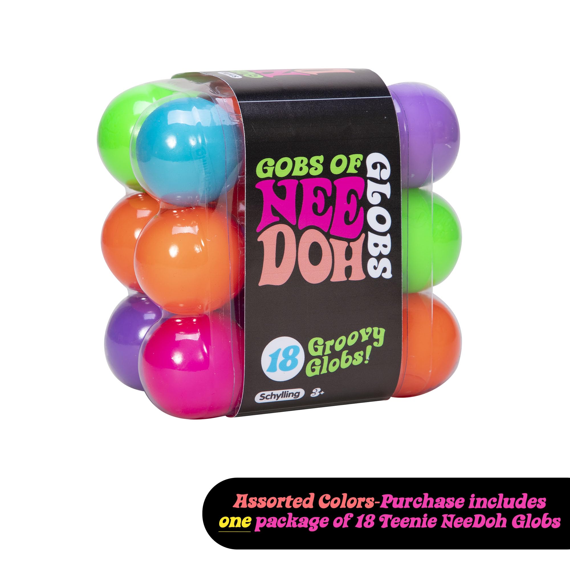 Buy now Schylling NeeDoh Teenie Gobs of Globs - Sensory Squeeze Toy - Contains 18 Mini Groovy Globs - 1.25" Wide - Multicolored at indiglob india