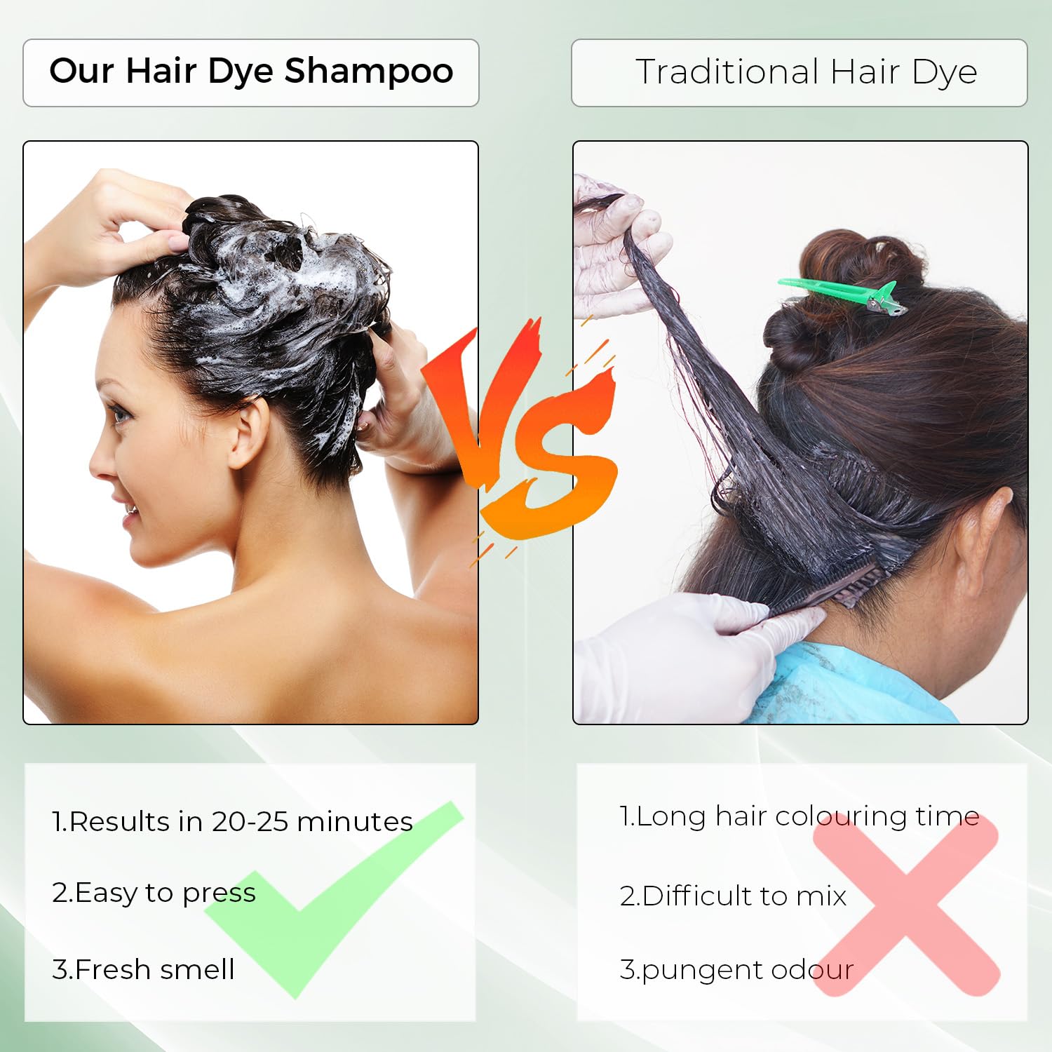 KAISASA Black Hair Dye Shampoo 3 in 1,Hair Color Shampoo for Women and Men | Hair Dye Shampoo Covers Gray Hair