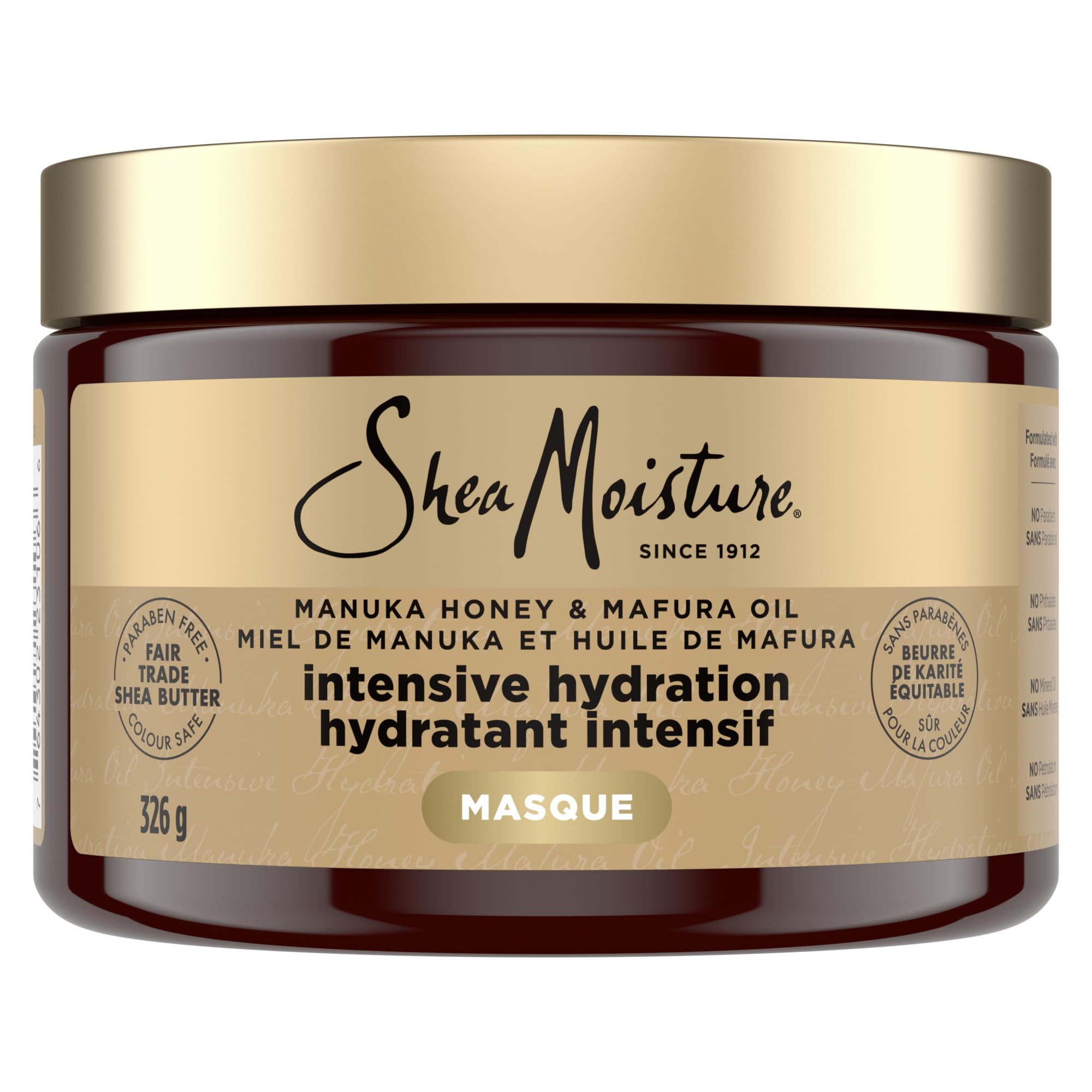 Shea Moisture Intensive Hydration Hair Masque Manuka Honey & Mafura Oil For Dry, Damaged Hair Deep Conditioning Hair Treatment 11.5 oz