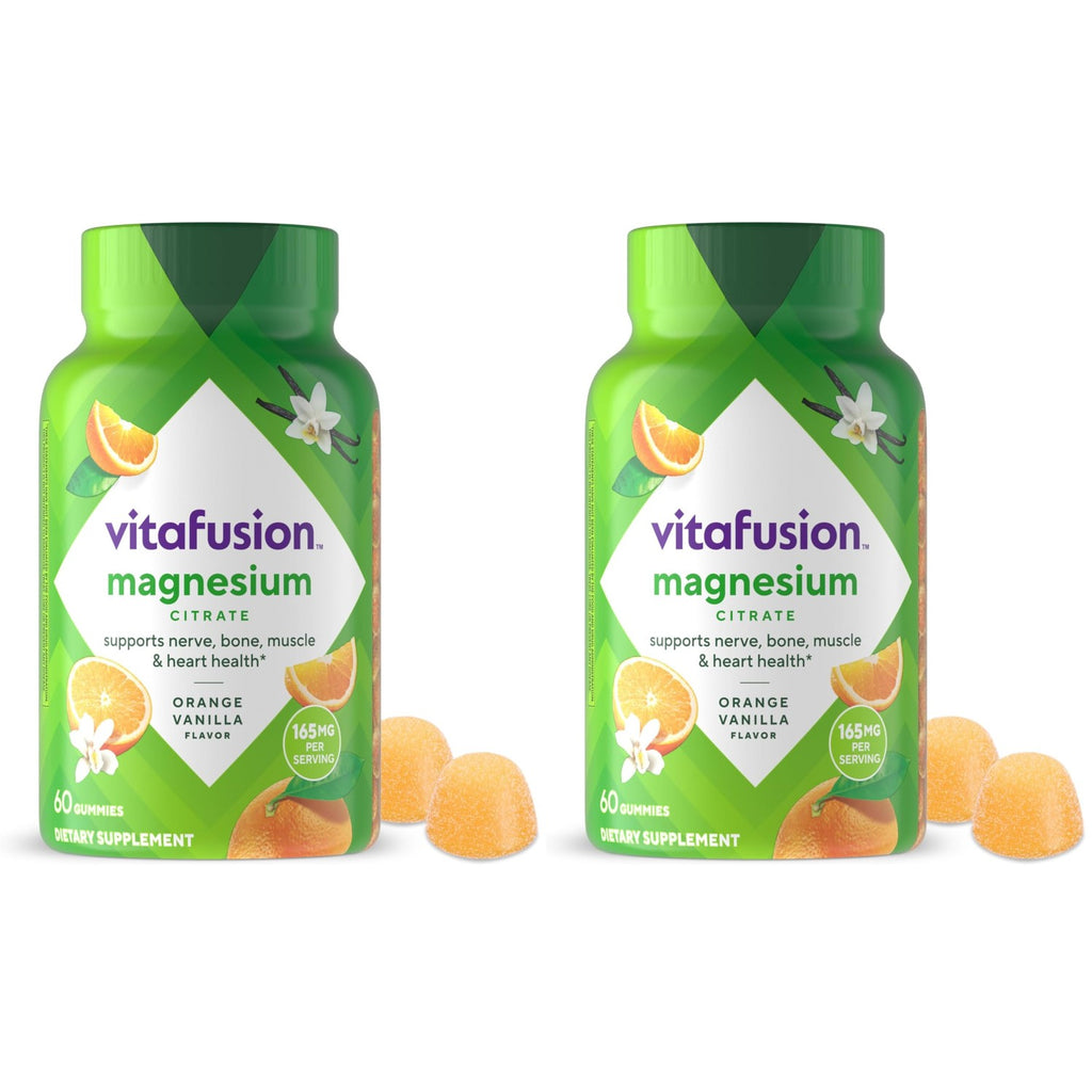Vitafusion Magnesium Citrate Gummy | 165mg | 60 Gummies | for Adult Women & Men | Orange Vanilla Flavor | Gluten-Free Vitamin Supplement