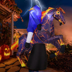 COMIN 6FT Long Halloween Inflatables Headless Horseman Outdoor Decorations Blow Up Lightning Horse Yard with Built-in LEDs for Indoor Party Garden Lawn Decor