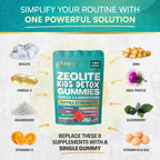 Zeolite Kids Detox Gummies, 9-in-1 Sugar-Free, Mixed Berry, 2 Pack | Extra Strength with Zeolite, Omega-3, Magnesium, Elderberry, Vitamin C, Milk Thistle, Vitamin D3, Zinc, B12