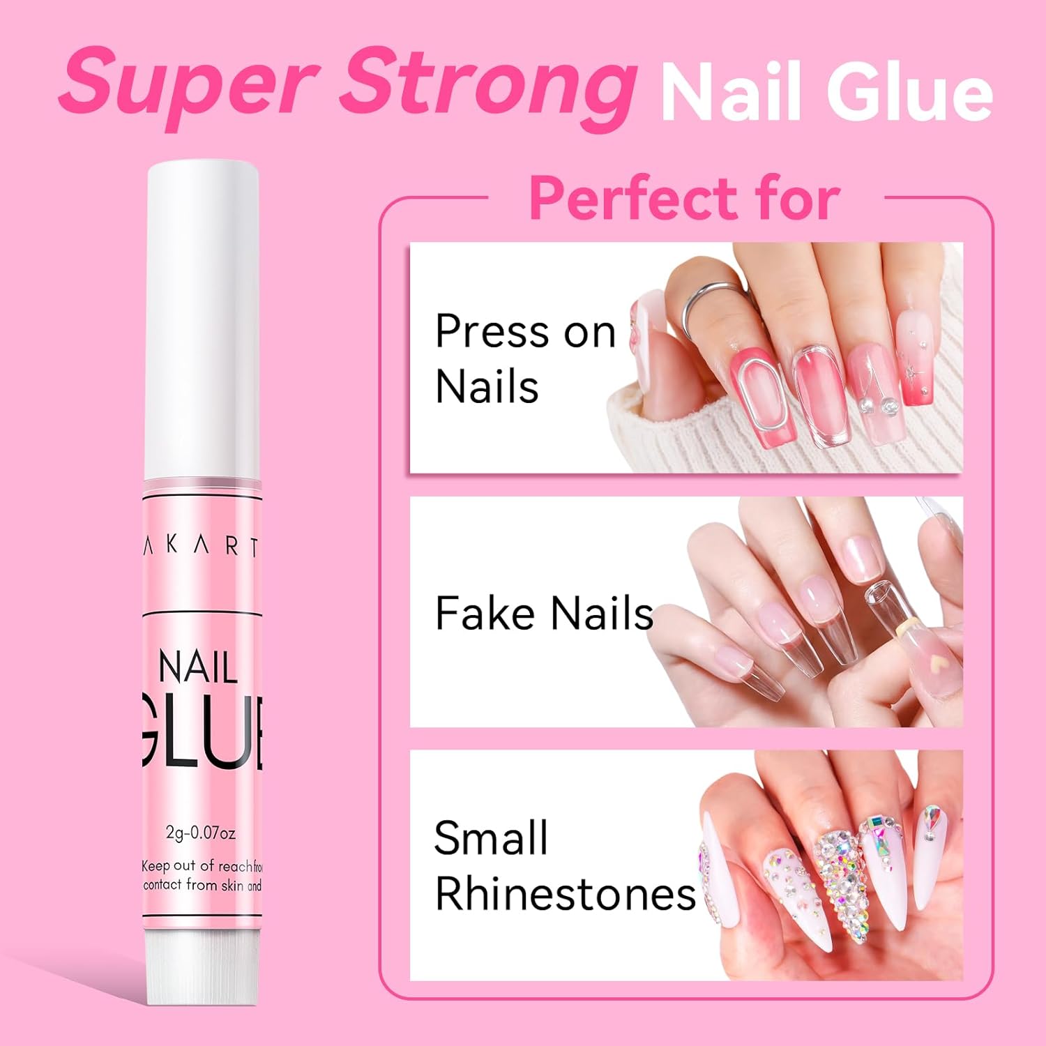 Buy now Makartt Super Strong Nail Glue for Press On Nails: Professional Acrylic Nails Nail Adhesive Bond Nail Tips Glue for Stick On Nails Long Lasting Nail Glue for Fake Nails Broken Nails Repair 10Pcs at indiglob india