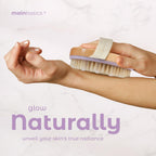 MainBasics Dry Brushing Body Brush | Lymphatic Drainage, Dry Skin, Cellulite, Blood Circulation, Exfoliating Natural Bristles and Massage Nodes