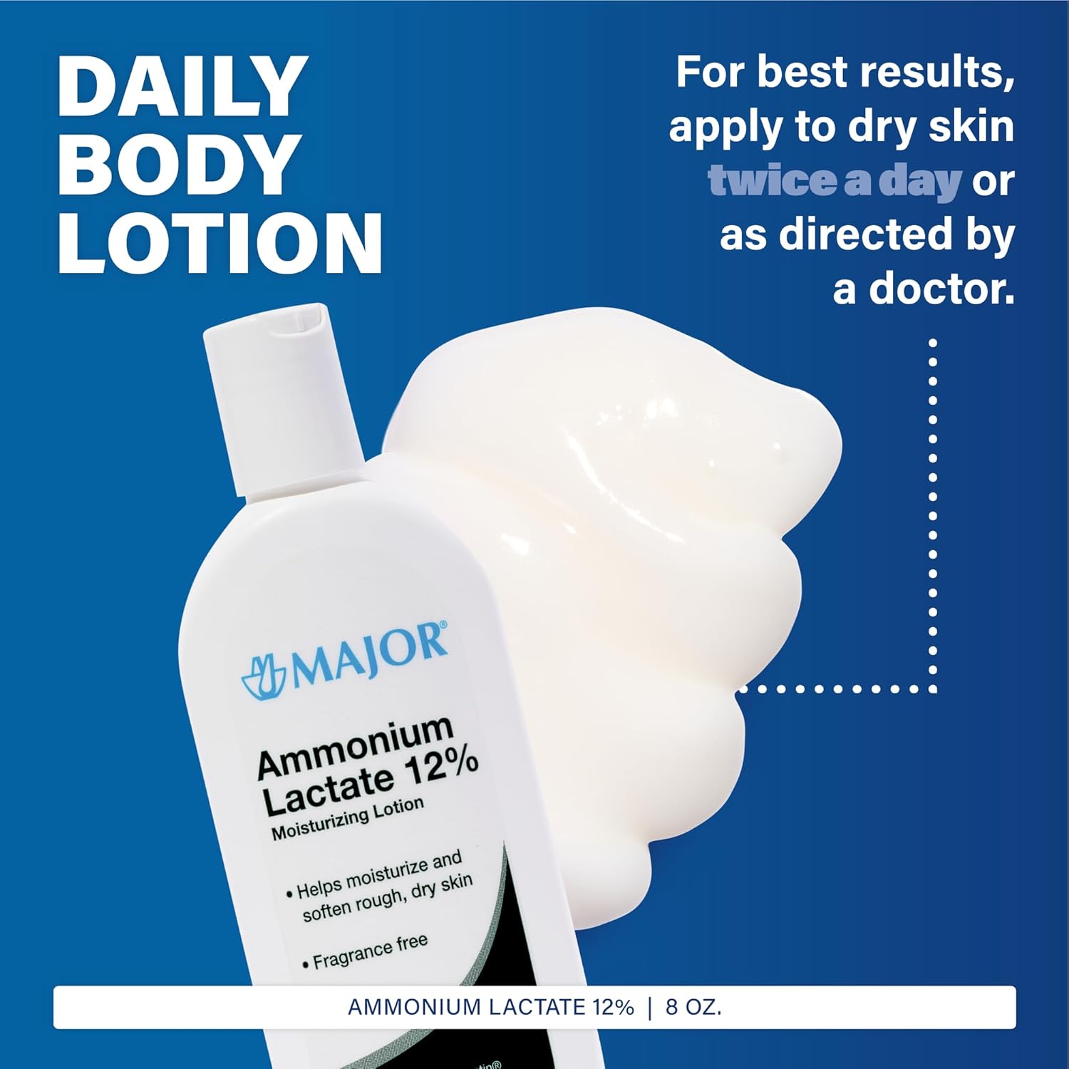 Buy now Major Ammonium Lactate 12% Moisturizing Lotion - Lactic Acid Lotion - Helps Hydrate, Soften, and Exfoliate Rough, Dry Skin - Daily Body Lotion - Fragrance-Free - 8 Oz (1 Pack) at indiglob india