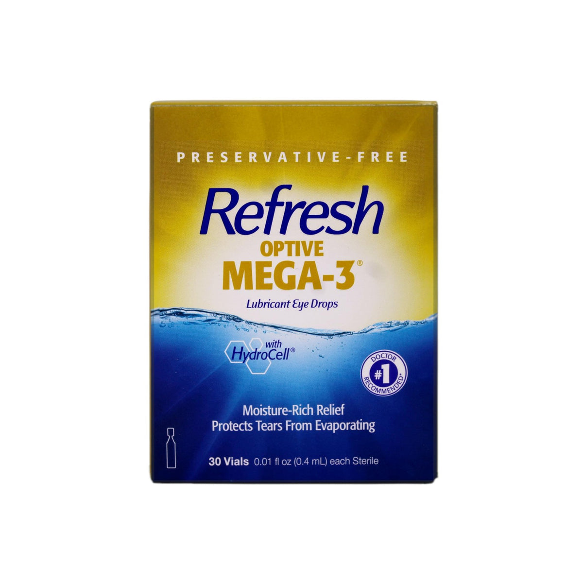 Refresh Optive Mega-3 Preservative-Free Lubricant Eye Drops, 0.01 Fluid Ounce Vials - 30 Count (Pack of 2)