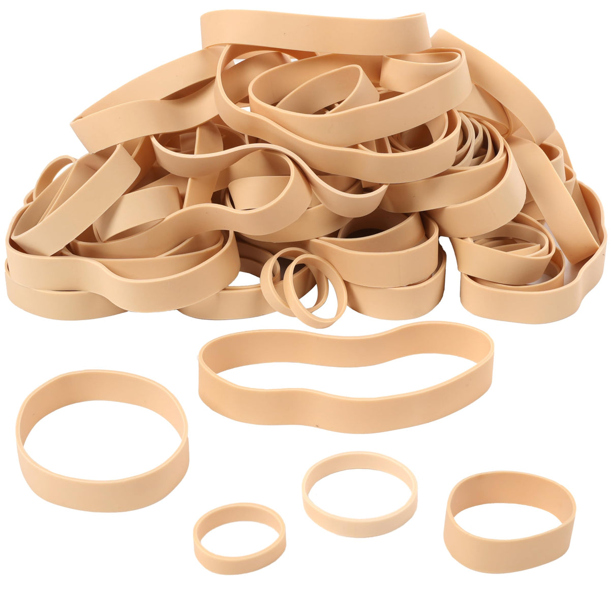 Rubber Bands Assorted Sizes 65Pcs Wide Big Thick Elastic Bands Heavy Duty