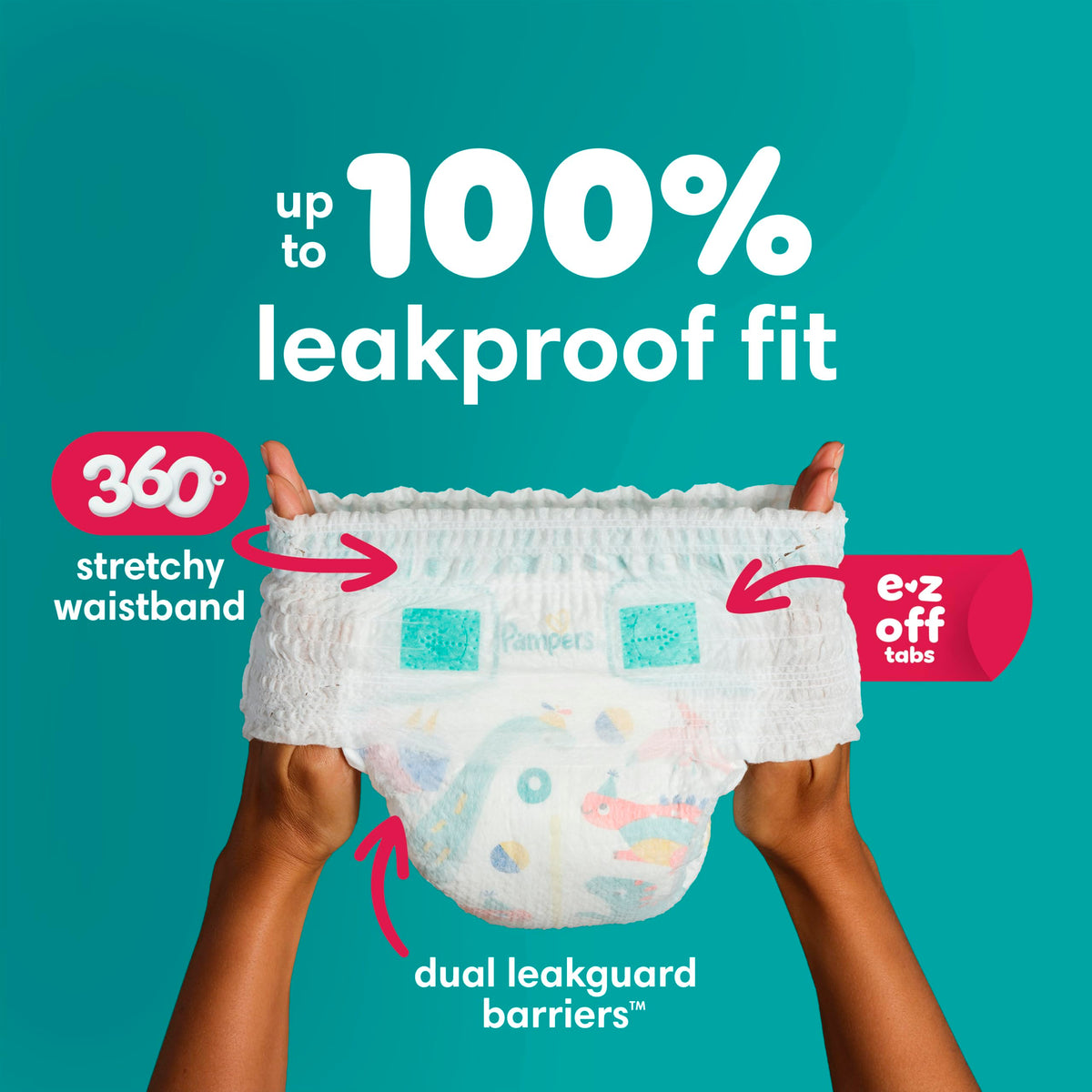 Pampers Diapers - Cruisers 360 - Size 4, 21 Count, up to 100% Leakproof Pull-On Diaper for Active Babies