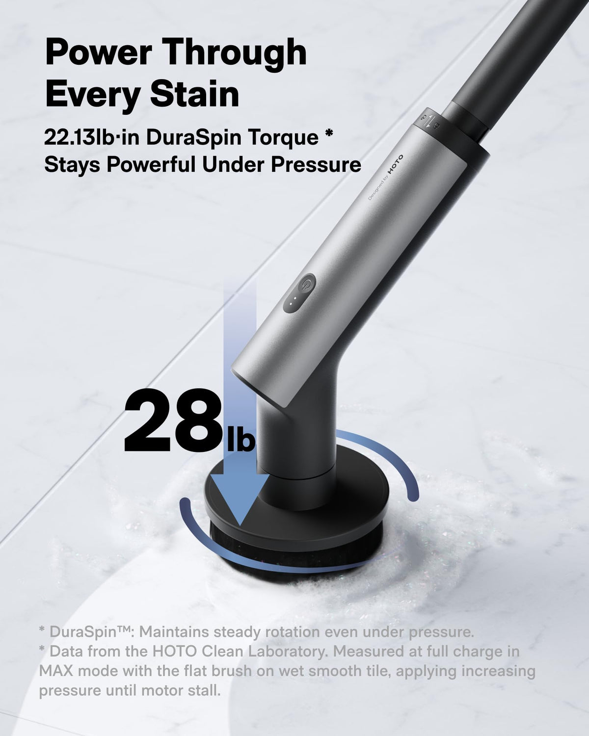 HOTO Swift™ Easycare Cordless Electric Spin Scrubber, for Bathroom, Tile