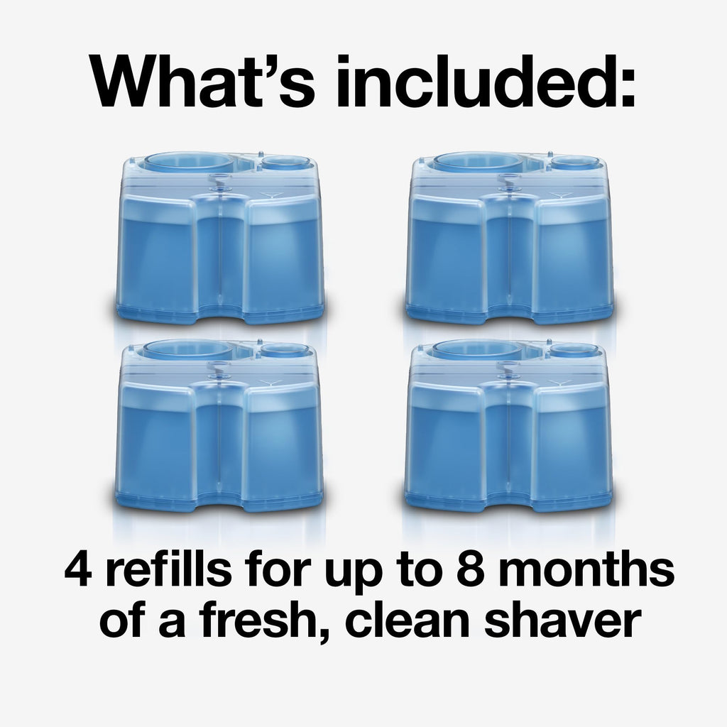 Buy now Braun Clean & Renew Refill Cartridges CCR, Replacement Shaver Cleaner Liquid Solution for Clean&Charge System, Pack of 4 at indiglob india