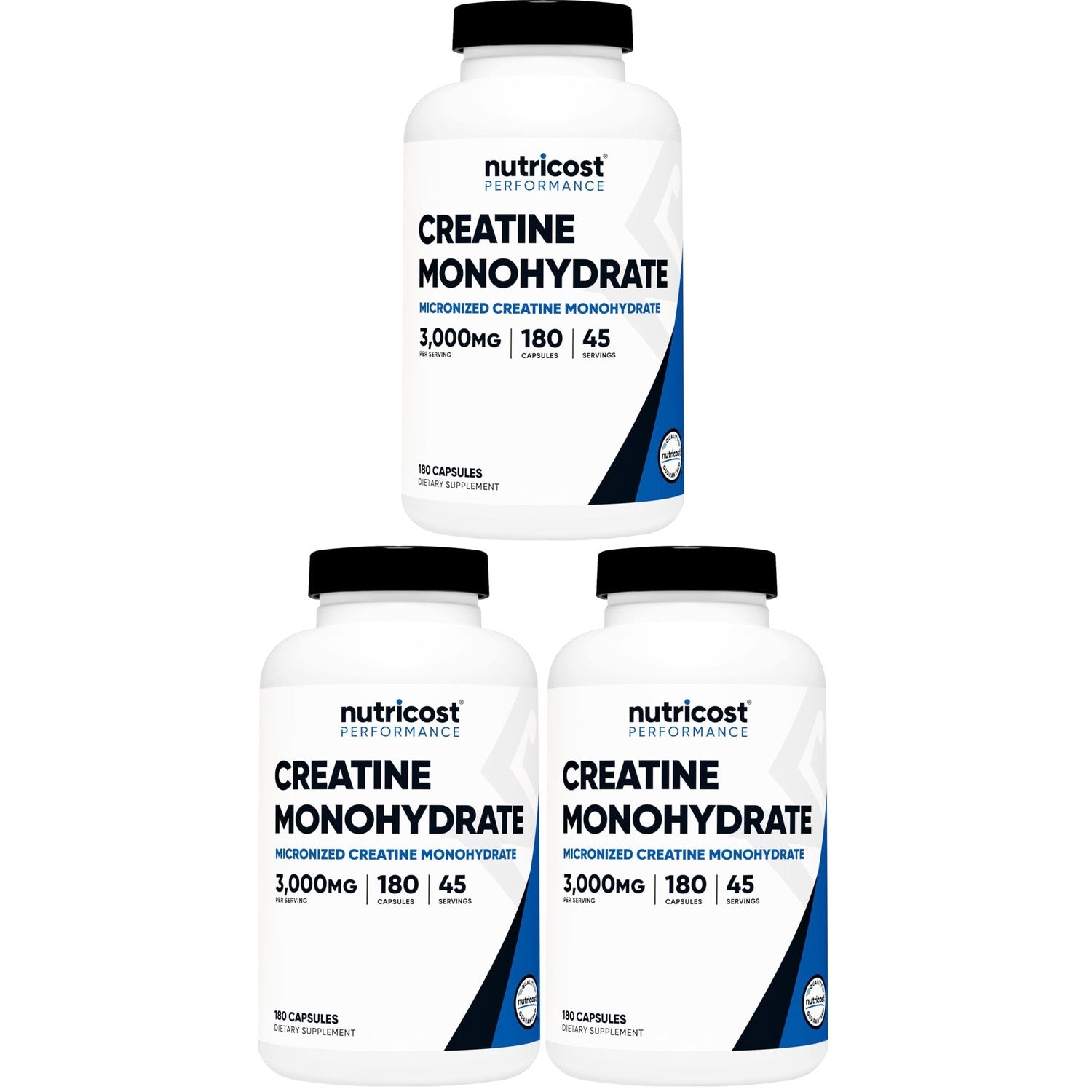 Nutricost Creatine Monohydrate 3,000mg, 180 Capsules (750mg Per Capsule) | Gluten Free, GMO-Free