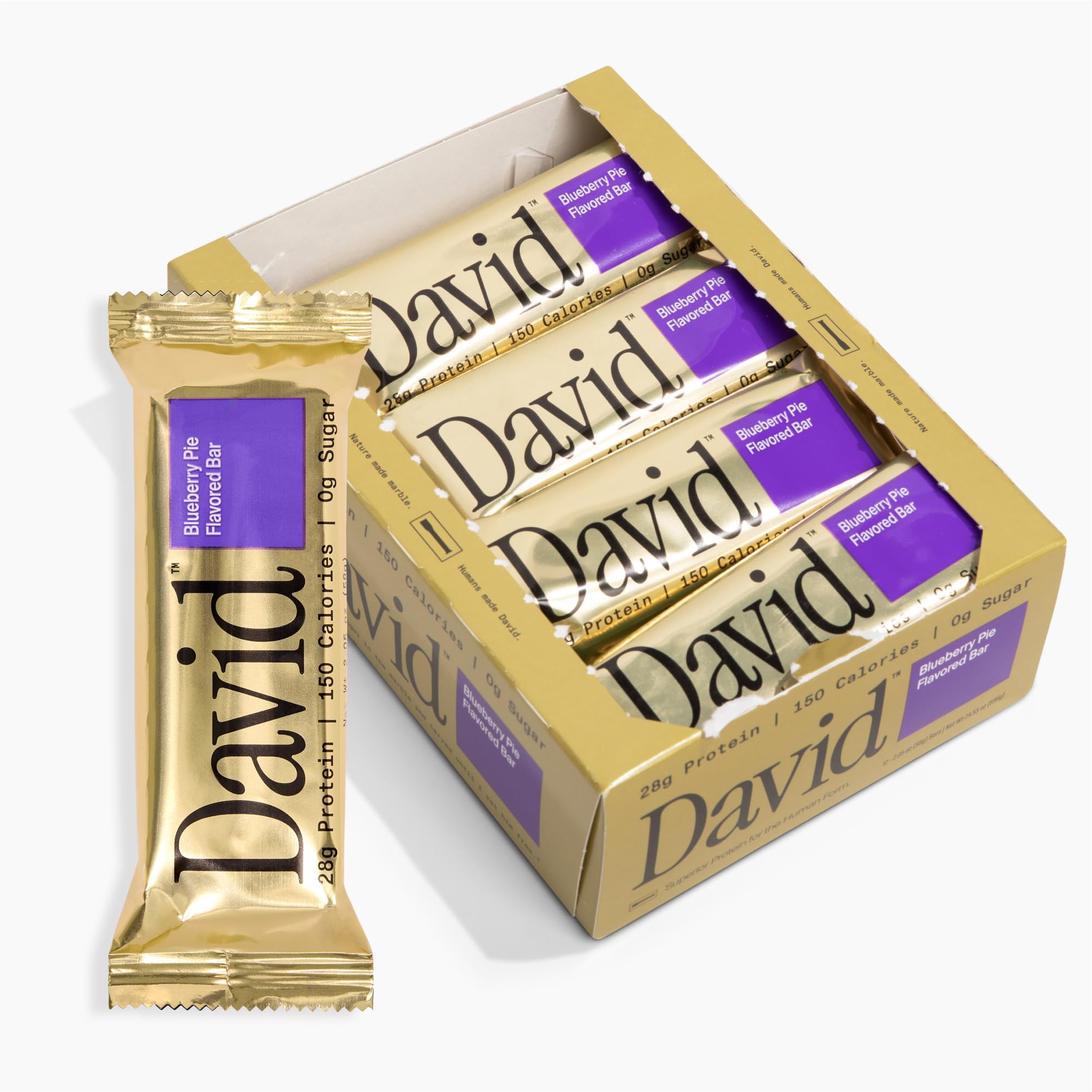 Buy now David High Protein Bars - 0g of Sugar, Low Carb, Gluten Free - 28g of Protein, 150 Calories - On-The-Go Snack - Chocolate Chip Cookie Dough Flavor, Pack of 12 Blueberry Pie 1 Count (Pack of 12) at indiglob india