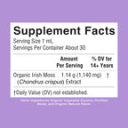 MARYRUTH'S Organic Irish Sea Moss Liquid Drops, Unflavored, 1 Fl Oz | Chondrus Crispus, Wild Harvested, For Adults & Kids Ages 14+, Sugar Free, Vegan