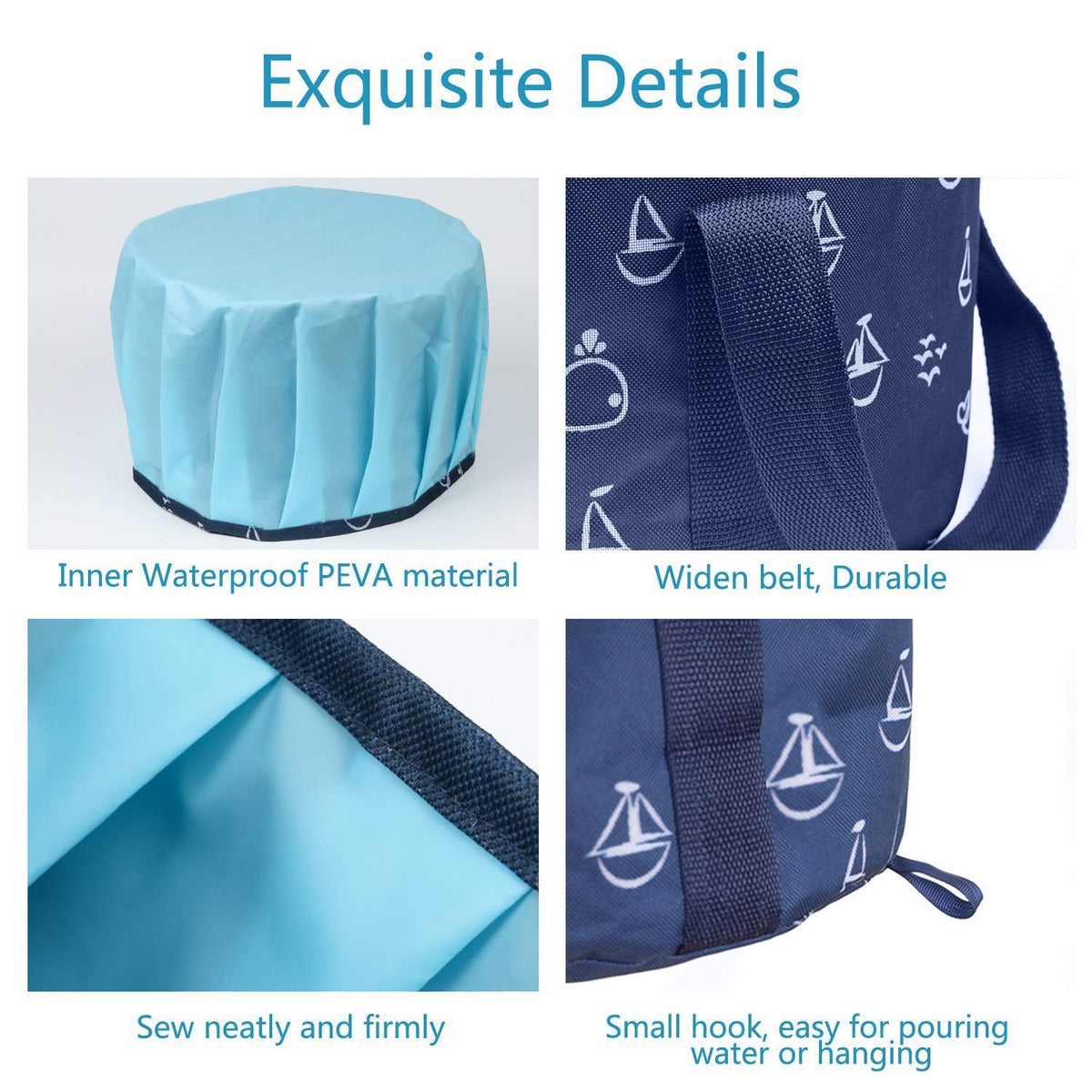 Collapsible Bucket for Soaking Feet, Portable Travel Foot Bath Tub, Foot Soaking Bath Basin Portable, Foot Spa Soaking Feet Home Pedicure Basin Outdoor Camping