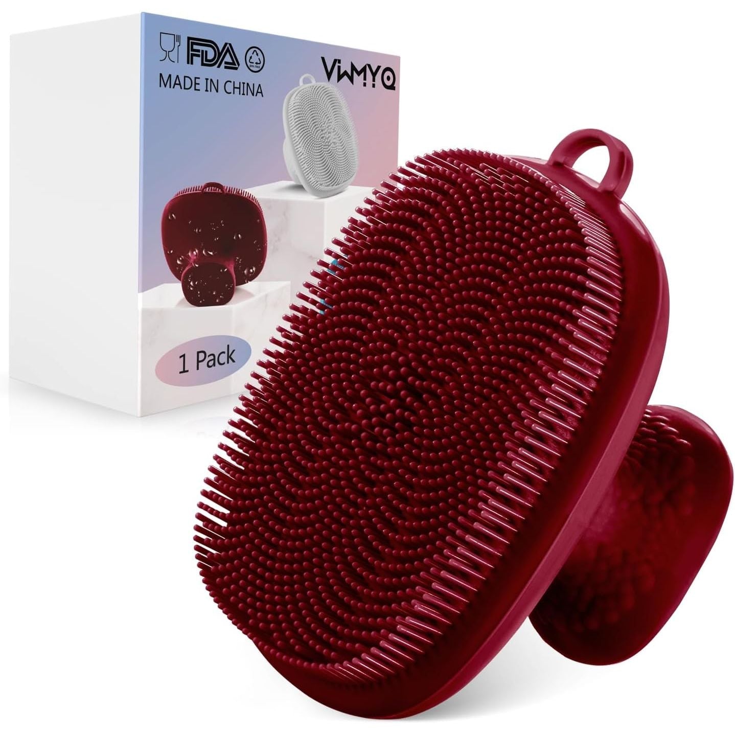 Buy now VWMYQ Face Scrubber, Silicone Face Scrubber for Men Facial Cleansing Brush Silicone Face Wash Brush Manual Waterproof Cleansing Skin Care Face Brushes for Exfoliating- Black Red at indiglob india