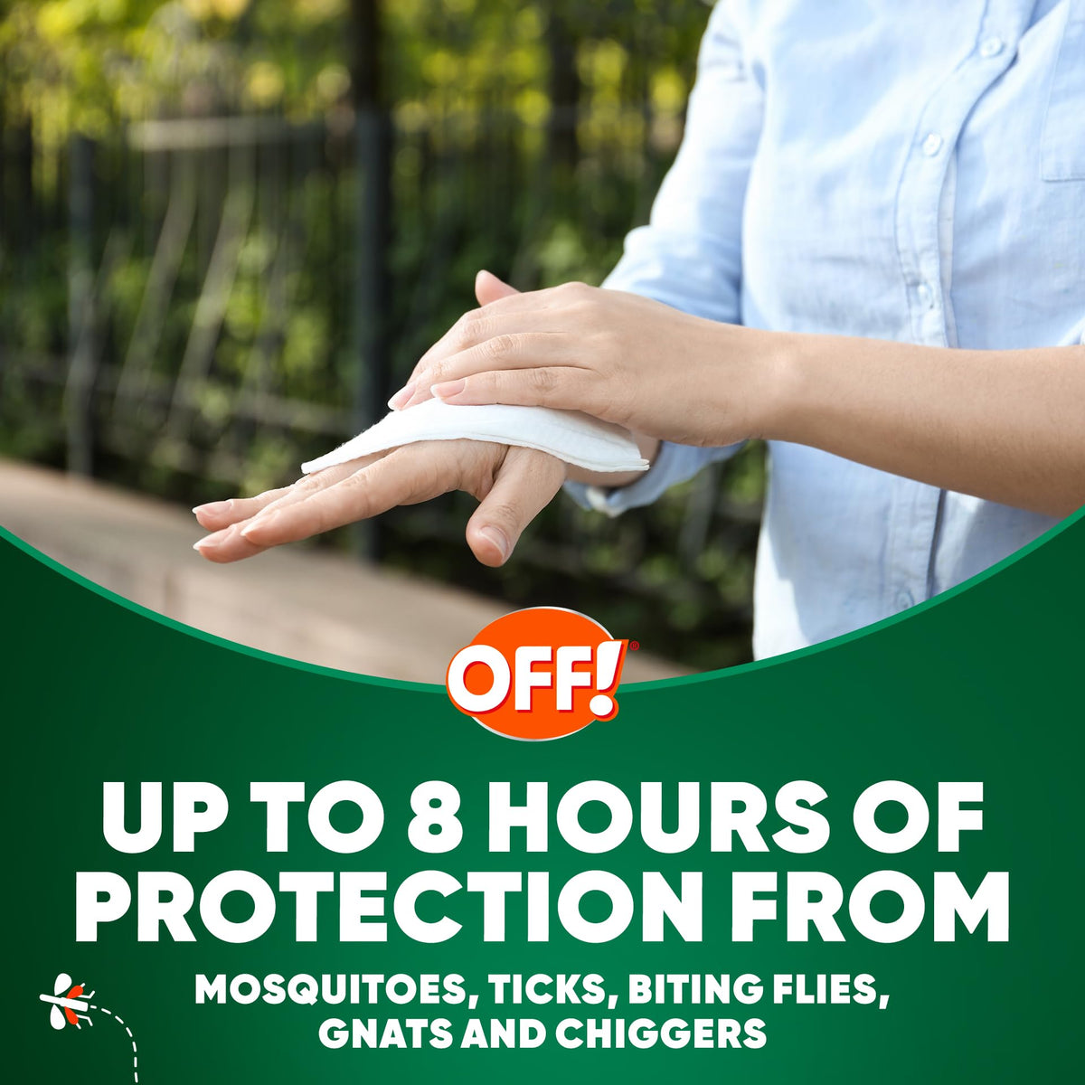 OFF! Deep Woods Mosquito and Insect Repellent Wipes, Long lasting, 12 Individually Wrapped Wipes (Pack of 1)