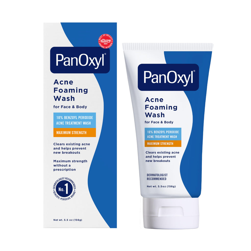 Buy now PanOxyl 10% Benzoyl Peroxide Acne Foaming Wash, Maximum Strength, Daily Acne-Fighting Face and Body Cleanser, Face Wash to Clear, Treat and Prevent Acne Pimples and Stubborn Breakouts, 5.5 Oz Tube 5.5 Ounce (Pack of 1) at indiglob india
