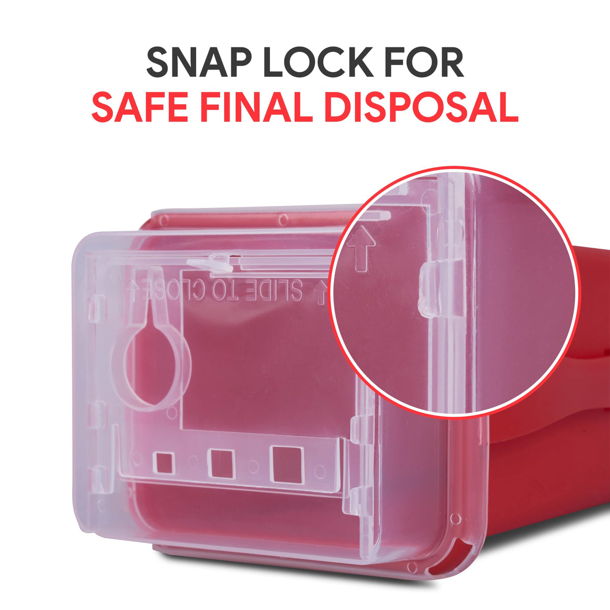 Alcedo Sharps Container 1 Quart (1-Pack) for Home Use & Travel Disposal
