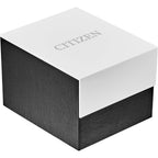 Buy now Citizen Men's Eco-Drive Weekender Brycen Chronograph Watch in Gold-tone Stainless Steel, Brown Leather strap (Model: BL5403-03X) at indiglob india