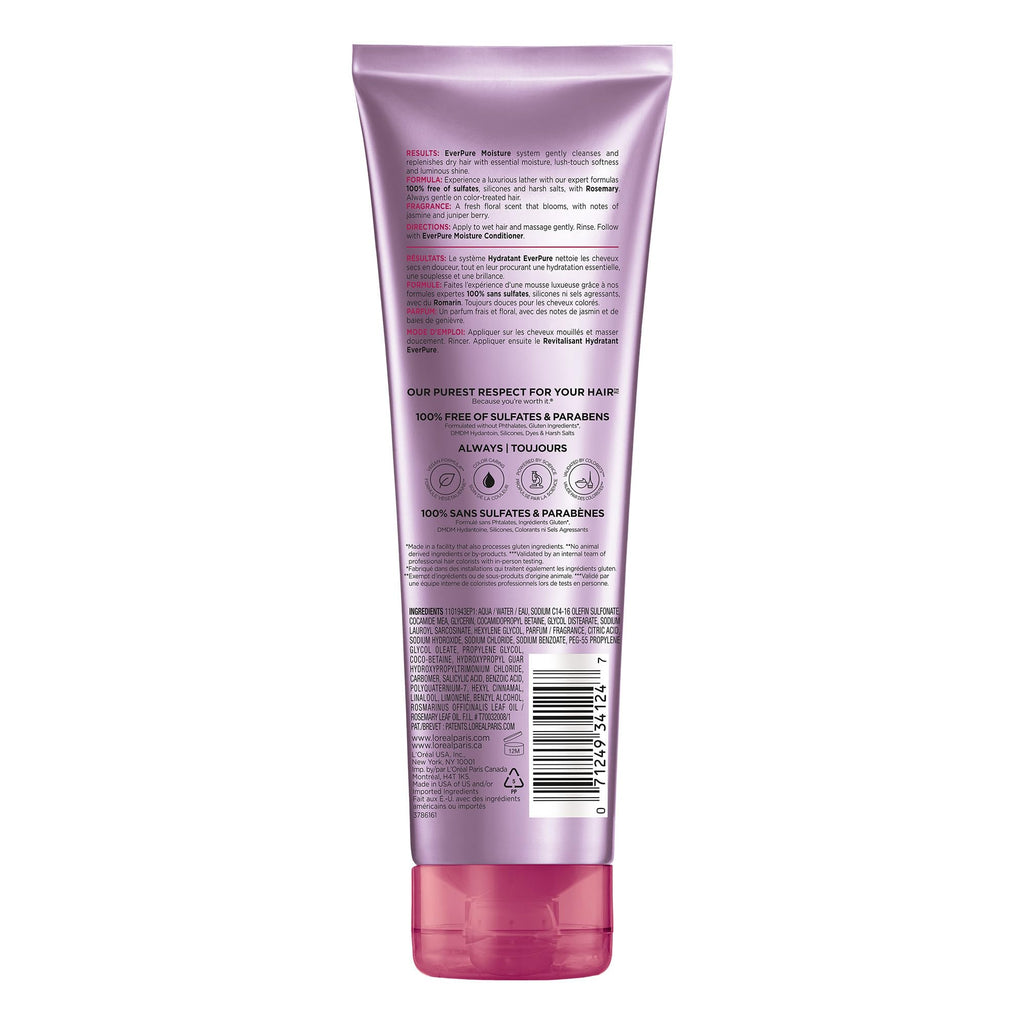 Buy now L’Oréal Paris Moisture Sulfate Free Shampoo, Hair Care for Color-Treated Hair with Rosemary Botanicals, EverPure, 8.5 Fl Oz at indiglob india
