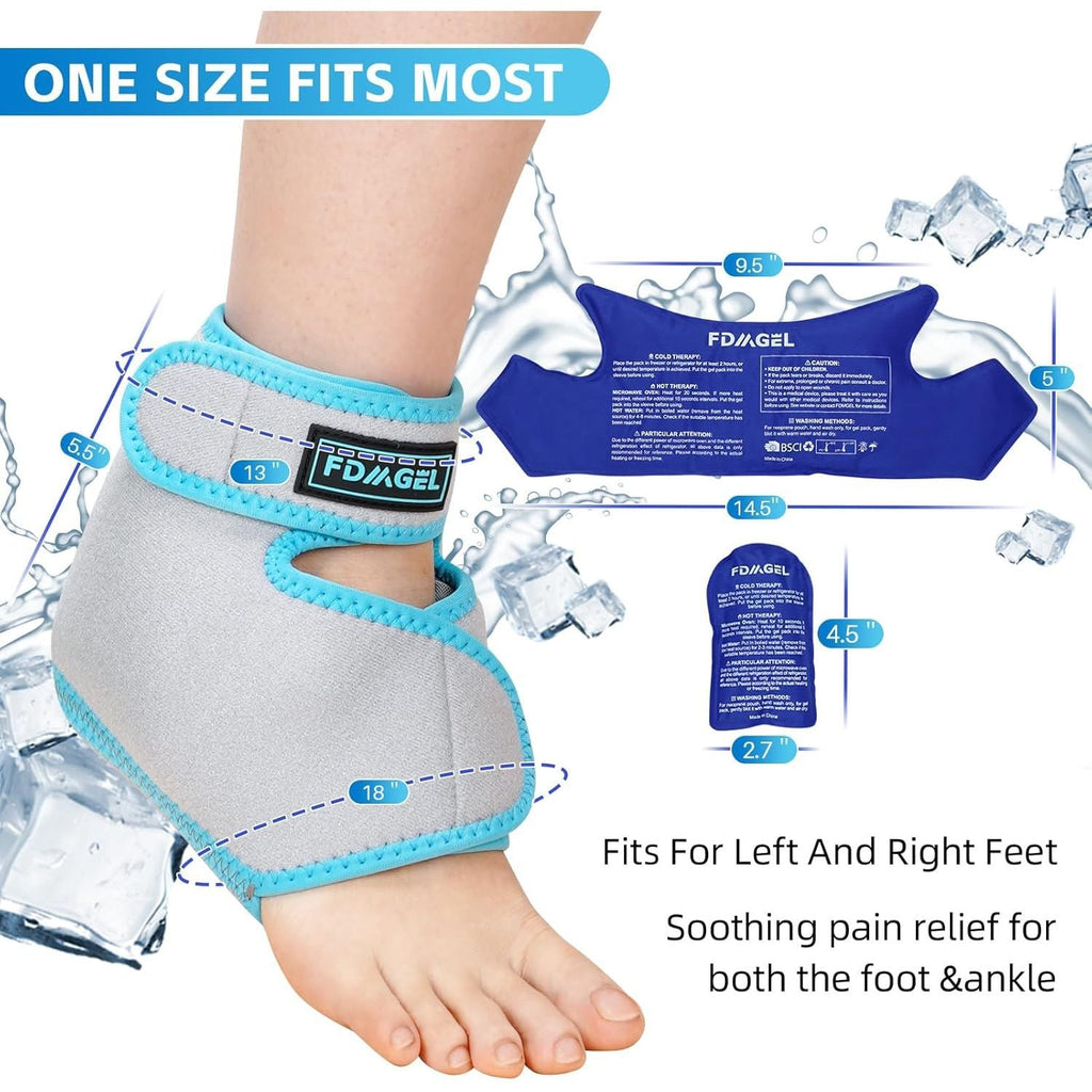 Buy now Ankle Ice Pack Wrap for Injuries Reusable, Hot Cold Compression Therapy, Foot Ice Pack with 2 Cold Gel Packs for Relief Sports Injury,Sprained Ankles and Heels,Plantar Fasciitis,Achilles Tendonitis at indiglob india