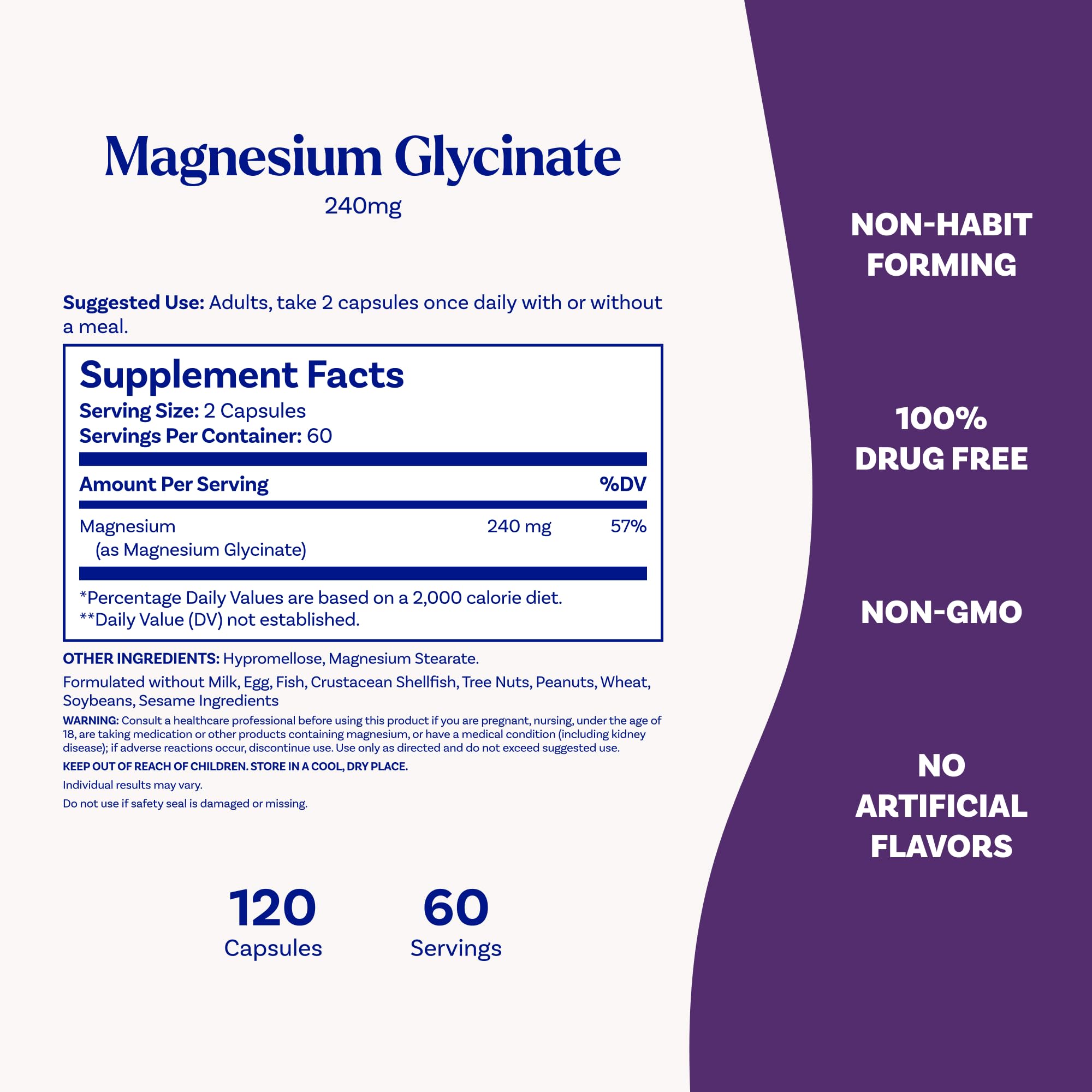Natrol High Absorption Magnesium Glycinate 240 mg, 120 Capsules | Supports Healthy Sleep & Body, Gentle on Stomach, Supports Muscle Relaxation, Heart, Bone, Nerve & Brain Health