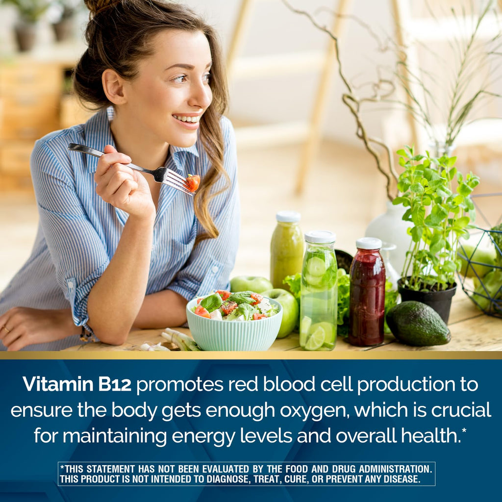 Nature's Wonder Vitamin B12 1000mcg Timed Release Steady Energy 150Tablets | Supports Red Blood Cell Production, Energy Metabolism, Brain & Nervous System Health for Women & Men, Gluten-Free, 150 Days